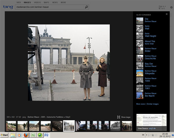 Bing-Bildersuche mit unauthorisierter Darstellung von highres Bildern
