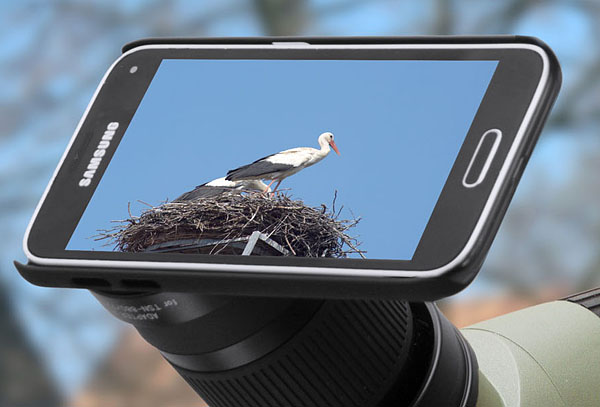Juni 2016. Kowa Spektiv Digiscoping Adapter für Smartphone. Samsung Galaxy